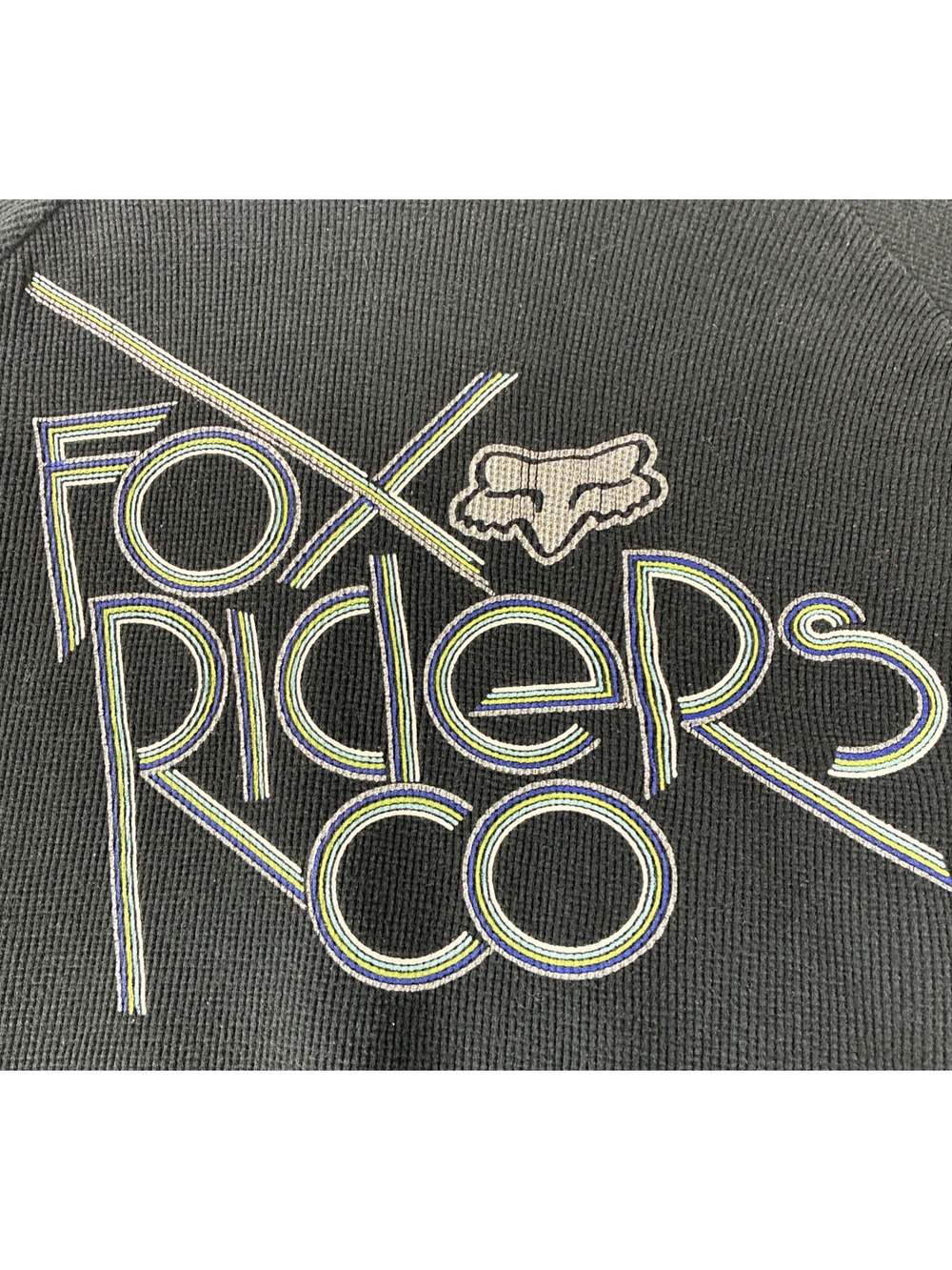 Vintage Y2K Fox Racing Reversible Full Zip Hoodie Black Graffiti Print Medium